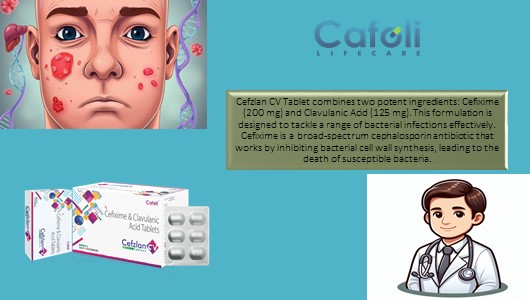 Cefzlan CV Tablet at the best price in the Antibiotics Franchise for Bacterial infections